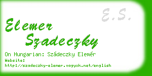 elemer szadeczky business card