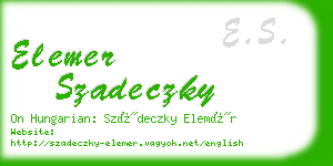 elemer szadeczky business card